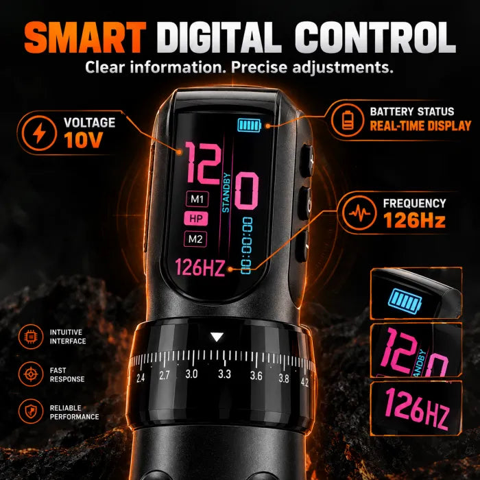 A7 Flex Adjustable Stroke Wireless Tattoo Pen
